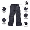 Arctic Quest Insulated Ski and Snow Pants for Boys and Girls, Water Resistant Trousers for Kids