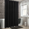ALYVIA SPRING Waterproof Fabric Shower Curtain with 3 Magnets - Premium Hotel Quality Soft Black Shower Curtain Liner for Bathroom, Light-Weight Cloth & Washable - 72x72, Black
