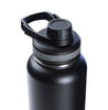 ThermoFlask Double Wall Vacuum Insulated Stainless Steel Water Bottle with Two Lids, 18 Ounce, Black