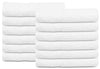 GOLD TEXTILES 12 Pcs New White (20x40 Inches) Cotton Blend Terry Bath Towels Salon/Gym Towels Light Weight Fast Drying