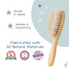 Super Soft Baby Hair Brush, Grooming Kit Must-Have, Baby Essentials, Ideal Gift for Baby Shower, All Natural Goat Hair and Beech Wood - Baby Blue Giraffe