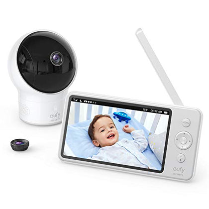 eufy Security Spaceview Video Baby Monitor E110 with Camera and Audio, Security Camera, 720p HD Resolution, Night Vision, 5