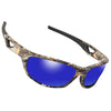 MOTELAN Polarized Outdoor Sports Sunglasses Tr90 Camo Frame for Men Women Driving Fishing Hunting Reduce Glare (Black Blue)