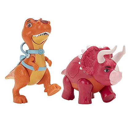 Dino Ranch Deluxe Dino 2-Pack - Features Biscuit, a 5-Inch Toy T-Rex, and Angus, a 4-Inch Toy Triceratops - for Kids Featuring Your Favorite Pre-Westoric Ranchers