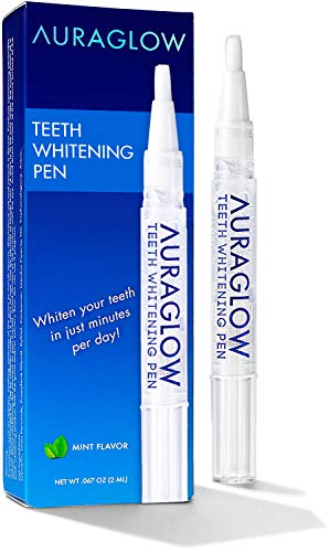 Auraglow Teeth Whitening Pen, Overnight Teeth Whitening Pen, 35% Carbamide Peroxide, 20+ Whitening Treatments, No Sensitivity, 2.8mL