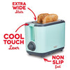 Dash 2 Slice, Extra Wide Slot Easy Toaster with Cool Touch + Defrost Feature, for Bagels, Specialty Breads & other Baked Goods - Aqua