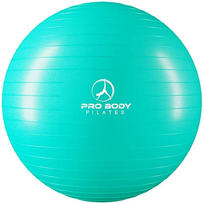 ProBody Pilates Ball Yoga Ball Exercise Ball, Balance Ball or Pregnancy Ball for Stability, Yoga Ball Chair, Therapy Ball Workout Ball or Birthing Ball for Pregnancy (Turq, 55 cm)