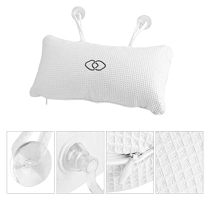 FTVOGUE Non-Slip Bath Pillow Bathtub Spa Cushion with Suction Cups Head Neck Support