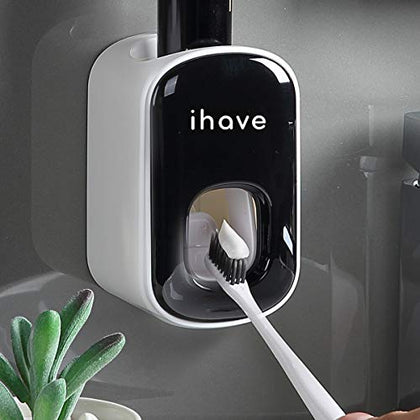 iHave Automatic Toothpaste Dispenser - Smart Bathroom Accessories with Dual-Position Technology and Durable Adhesive Strip, Stylish Bathroom Decor and Accessories