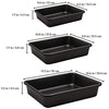 3-Pack Roasting Pan Set, Nonstick Baking Tray Set, Rectangular Bakeware for Oven, Non-Toxic Coating and Durable Quality (Black)