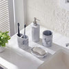 ZCCZ Bathroom Accessory Set, 4 Pcs Marble Look Bathroom Vanity Countertop Bathroom Décor Sets Accessories with Soap Dispenser, Toothbrush Holder Set, Tumbler, Soap Dish