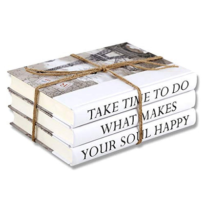 Exood 3 Piece Take Quote Decorative Book Set,Fashion Decoration Book,Hardcover Book For Decor | Fashion Designer Books,Fashion Design Book Stack,Display Books For Coffee Tables and Shelves