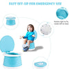 Portable Potty for Toddler Travel Foldable Training Toilet Travel Potty for Toddler Baby Kids Potty Chair Seat Indoor and Outdoor (Blue Potty)