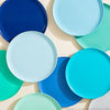 Youngever 10 Inch Plastic Plates, Large Plates, Dinner Plates, Set of 9 (Coastal Color Theme)