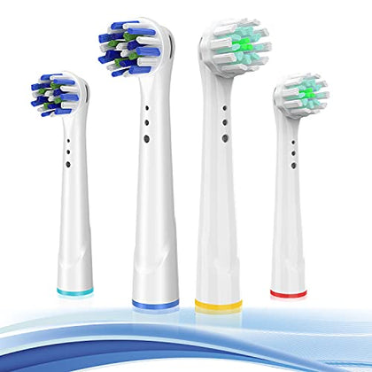 Replacement Toothbrush Heads for Oral B Braun, 4 Pack Professional Electric Toothbrush Heads, Precision Clean Brush Heads Refill Compatible with Oral-B 7000/Pro 1000/9600/ 5000/3000/8000 (4pack)
