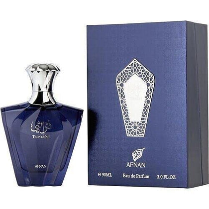 Afnan Turathi Blue Eau de Parfum Spray for Men, 3 Ounce