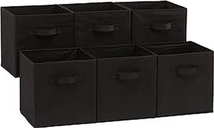 Amazon Basics Collapsible Fabric Storage Cubes Organizer with Handles, 10.5