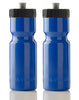 50 Strong Sports Squeeze Water Bottle 2 Pack - 22 oz. BPA Free Easy Open Push/Pull Cap - USA Made (Blue/Black)