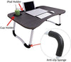 Astoryou Lap Desk, Foldable Laptop Table for Bed Portable Bed Desk for Laptop with Cup Holder, Laptop Desk Bed Trays for Working, Eating and Writing (Black)