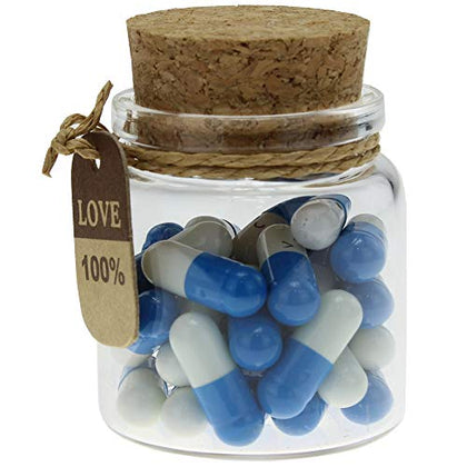 Infmetry Cute Capsules in a Glass Bottle Lovely Notes Couples Gifts For Her Him Boyfriend Girlfriend Mom Birthday Valentines Mothers Day Gifts (Dark Blue 25pcs)