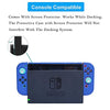 Dockable Case for Nintendo Switch - COMCOOL 3 in 1 Protective Cover Case for Nintendo Switch and Joy-Con Controller with Screen Protector and Thumb grips - Dark Blue