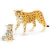 Terra by Battat - 4 Pcs Cheetah Toys Family Set - Plastic Cheetah Figurines - Realistic Zoo Animals - Collectible Safari Animals Figures for Kids 3+