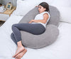 1 MIDDLE ONE Pregnancy Pillow, C Shaped Full Body Pillow for Maternity Support, Pregnant Women Sleeping Pillow with Velvet Cover (Dark Grey)