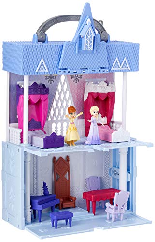 Disney Frozen Pop Adventures Arendelle Castle Playset with Handle, Including Elsa Doll, Anna Doll, & 7 Accessories - Toy for Kids Ages 3 & Up, Blue