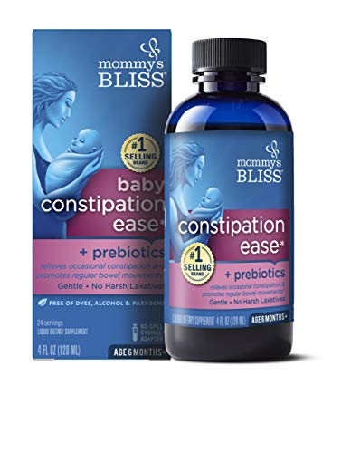 Mommy's Bliss Constipation Ease + Prebiotics, Relieves Occasional Constipation, Gentle & Safe, No Harsh Laxatives, 4 Fl Oz Bottle (Pack of 1)