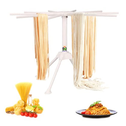 GOZIHA Kitchen Pasta Drying Rack | Make Homemade Fresh Pasta | Household Noodle Dryer Rack Hanging for Home Use | Spaghetti Drying Rack Noodle Stand | Easy Storage and Quick Set-Up (White)