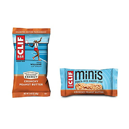 CLIF BAR - Crunchy Peanut Butter - Full Size and Mini Energy Bars - Made with Organic Oats - Non-GMO - Plant Based - Amazon Exclusive - 2.4 oz. and 0.99 oz. (20 Count)