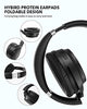 HROEENOI Active Noise Cancelling Wireless Bluetooth Over-Ear Headphones, Memory Foam Ear Cups, Quick Charge for 40H Playtime, Ideal for Travel, Home Office, Gym Workouts-Black