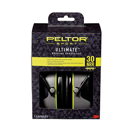 Peltor Sport Ultimate Hearing Protector, Black/Gray Earmuff, NRR 30 dB,Grey