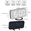 Ygdigital Digital Alarm Clock,6.5 Inch LED Mirror Electronic Clocks,with 2 USB Charging Ports,Snooze,12/24H,3 Adjustable Brightness,for Bedroom Home Office (Black)