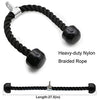 Tricep Rope 27 & 35 inches 2 Colors Fitness Attachment Cable Machine Pulldown Heavy Duty Coated Nylon Rope with Solid Rubber Ends (27'' Black)