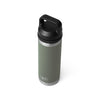 YETI Rambler 18 oz Bottle, Vacuum Insulated, Stainless Steel with Chug Cap, Camp Green