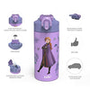 zak! Disney Frozen 2 Anna - Stainless Steel Vacuum Insulated Water Bottle - 14 oz - Durable & Leak Proof - Flip-Up Straw Spout & Built-In Carrying Loop - BPA Free