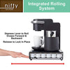 Nifty Solutions Capacity Nifty Rolling Mini Black Finish, Compatible with K-Cups, 24 Pod Pack Holder, Compact Under Coffee Pot Storage Drawer, Slim Home Kitchen Counter Organizer