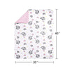 DaysU Silky Micro Soft Plush Baby Blankets for Girls with Print Animal Pattern and Soothing Raised Dots, Double Layer Bed Throws for Baby Crib, Elephant, Pink, 30x40 Inches