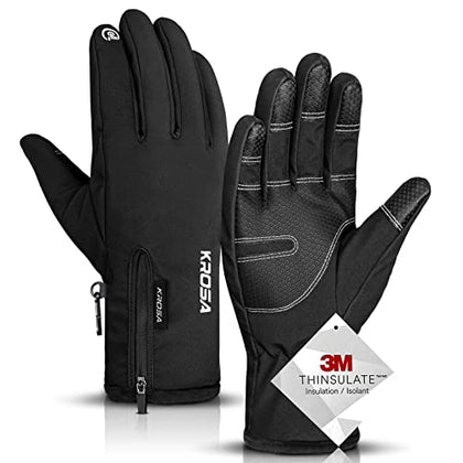 krosa -10? Winter Gloves Men Women, 10 Touchscreen Fingers Snow Ski Gloves, Waterproof Cold Weather Gloves