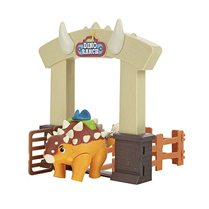 Dino Ranch Action Pack Featuring Ankylosaurus - 4 Fence Pieces to Connect- Four Styles to Collect - Toys for Kids Featuring Your Favorite Pre-Westoric Ranchers
