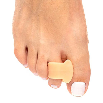 ZenToes Gel Toe Separators for Overlapping Toes, Bunions, Big Toe Alignment, Corrector and Spacer - 4 Pack (Beige)