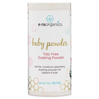USDA Organic Baby Powder Talc-Free Dusting Powder - Soothing Organic Arrowroot, Calendula and Cornstarch Baby Powder for Newborn, Babies and Toddlers - Made in USA - 3oz/85g