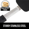 Gorilla Grip Nonstick Heat Resistant BPA-Free Silicone Spatula, Non Scratch Flexible Head for Pans, Slip Resistant Soft Rubber Handle, Stainless Steel Kitchen Spatulas for Cooking, 11.6 Inch, Black