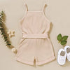 Tepuce 3T Girls Clothes Toddler Baby Strap Sleeveless One Piece Halter Romper Casual Summer Jumpsuit?Apricot Suspender Dress 3-4T/110cm