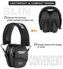 PROHEAR 016 Ear Protection Safety Earmuffs for Shooting, NRR 26dB Noise Reduction Slim Passive Hearing Protector with Low-Profile Earcups, Compact Foldable Ear Defenders for Gun Range, Hunting (Black)
