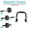 EnterSports Abs Roller Wheel Kit, Exercise Wheel Core Strength Training Abdominal Roller Set with Push Up Bars, Resistance Bands, Knee Mat Home Gym Fitness Equipment for Abs Workout