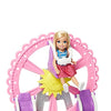 Barbie Club Chelsea Carnival Playset with Blonde Small Doll, Pet & Accessories, Spinning Ferris Wheel, Bumper Cars & More