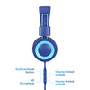 POWMEE P10 Kids Stereo Headphones with Microphone for Children Boys Girls,Adjustable 85dB/94dB Volume Control Foldable On-Ear Headphone for School/PC/Cellphone(Blue)