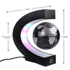 Floating Globe with Colored LED Lights C Shape Anti Gravity Magnetic Levitation Rotating World Map with Touch Switch for Gift Home Office Desk Decoration with Switch(Black)